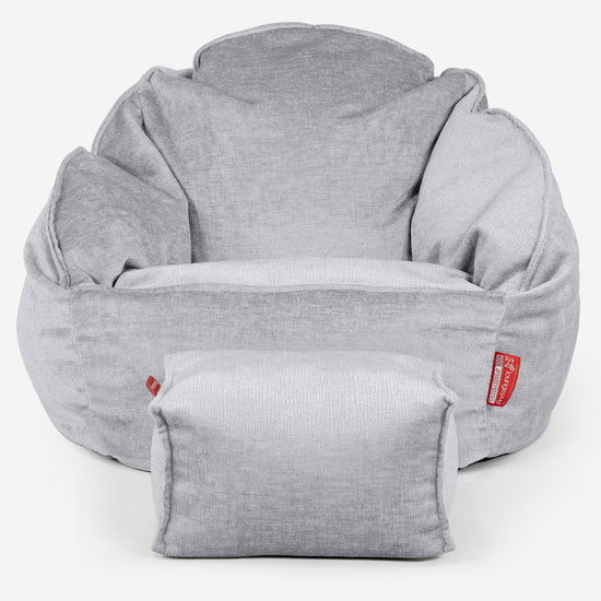 Bubble-sækkestol - Chenille Grå 02