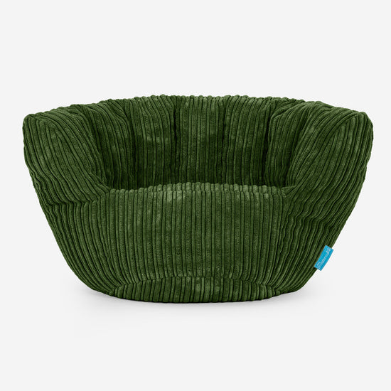 Charles Vintish Sækkestol Børn 2-6 år - Klassisk Jernbanefløjl Skovgrøn 01