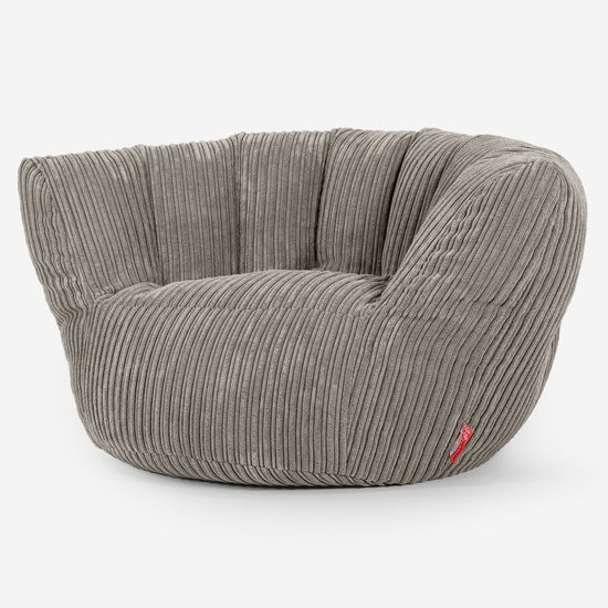 Charles Vintish Sækkestol - Klassisk Jernbanefløjl Mink 01