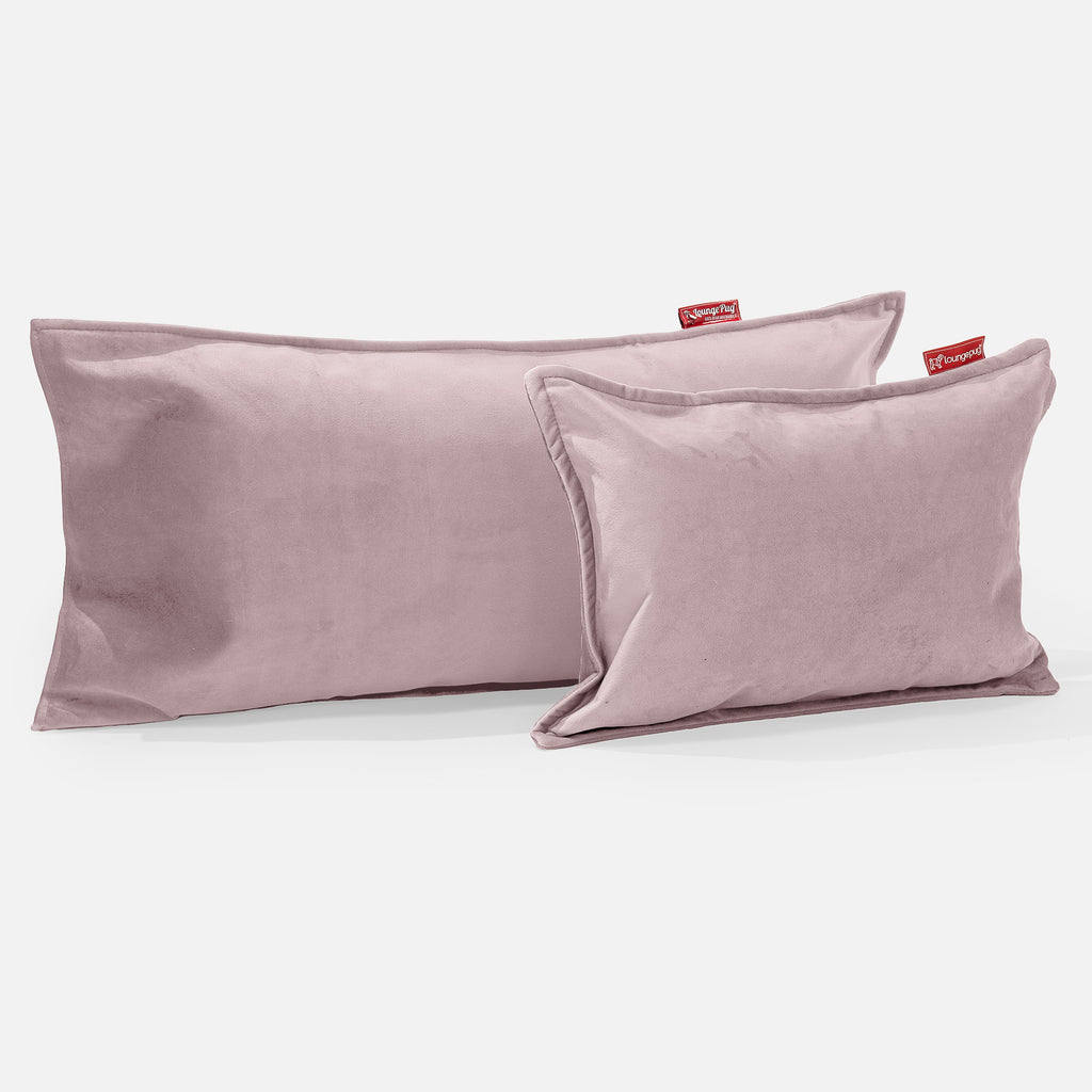 CloudSac 50 Kæmpe Pude med Memory Skum 40 x 80cm - Fløjl Lyserød 03