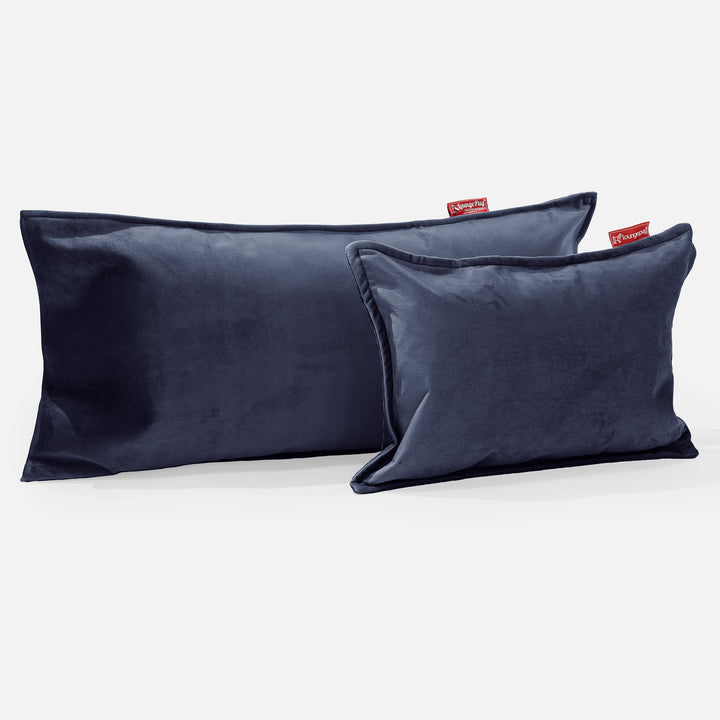 CloudSac 50 Kæmpe Pude med Memory Skum 40 x 80cm - Fløjl Marineblå 03