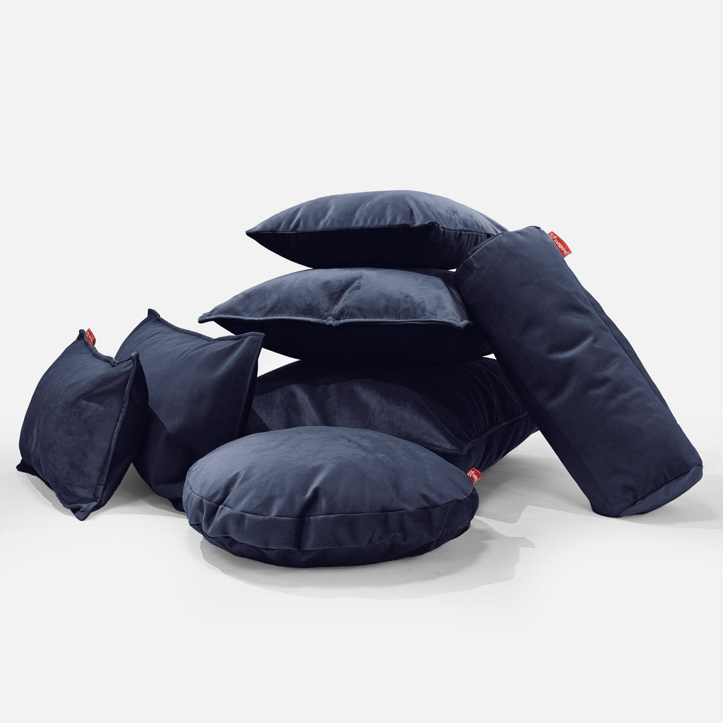 CloudSac 50 Kæmpe Pude med Memory Skum 40 x 80cm - Fløjl Marineblå 04