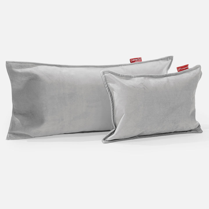 CloudSac 50 Kæmpe Pude med Memory Skum 40 x 80cm - Fløjl Sølv 03