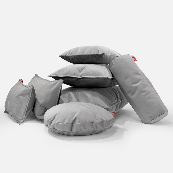 CloudSac 50 Kæmpe Pude med Memory Skum 40 x 80cm - Fløjl Sølv 04