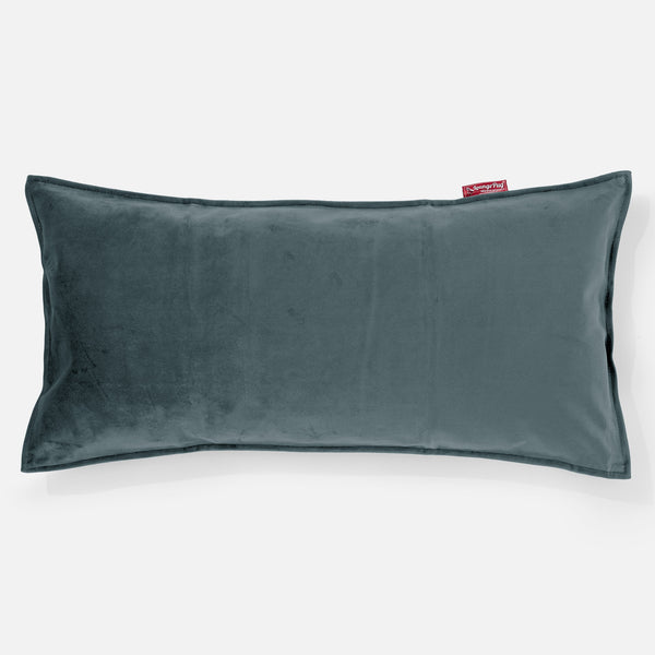CloudSac 50 Kæmpe Pude med Memory Skum 40 x 80cm - Fløjl Turkis Blå 01