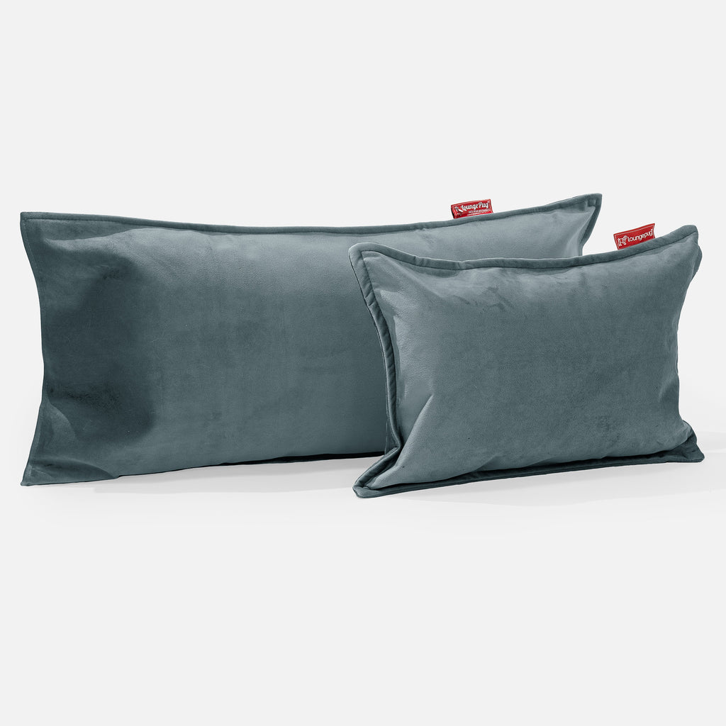 CloudSac 50 Kæmpe Pude med Memory Skum 40 x 80cm - Fløjl Turkis Blå 03