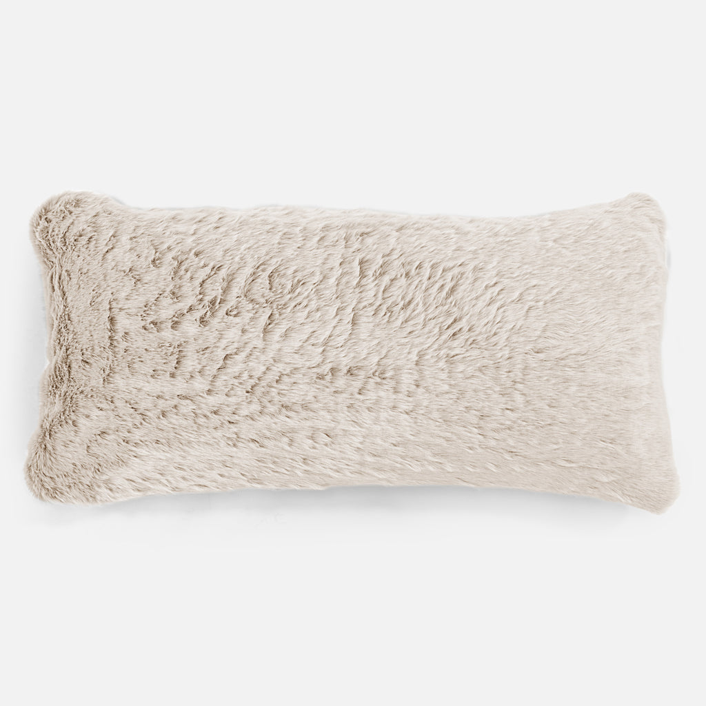 CloudSac 50 Kæmpe Pude med Memory Skum 40 x 80cm - Imiteret Kaninpels Hvid 01
