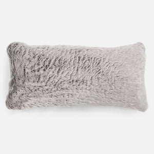 Kæmpe Pudebetræk 40 x 70cm - Imiteret Kaninpels Lysegrå