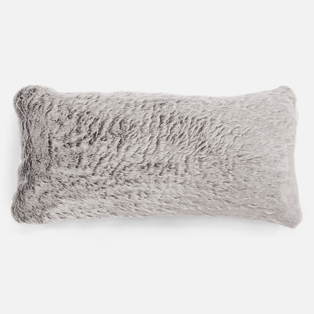 CloudSac 50 Kæmpe Pude med Memory Skum 40 x 80cm - Imiteret Kaninpels Lysegrå 01