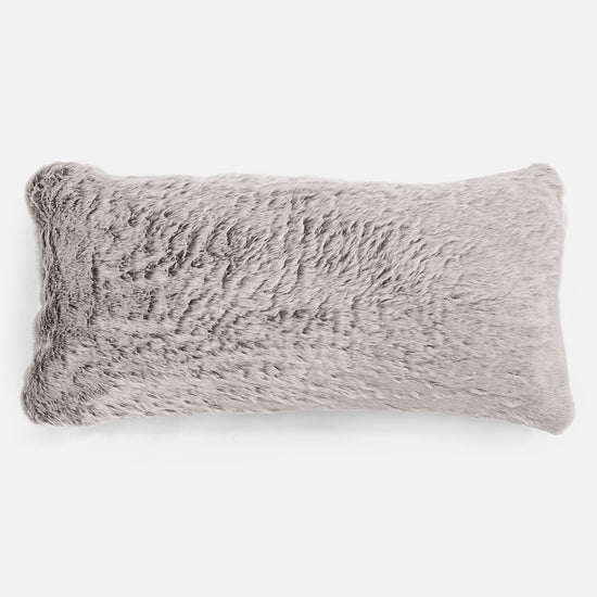CloudSac 50 Kæmpe Pude med Memory Skum 40 x 80cm - Imiteret Kaninpels Lysegrå 01