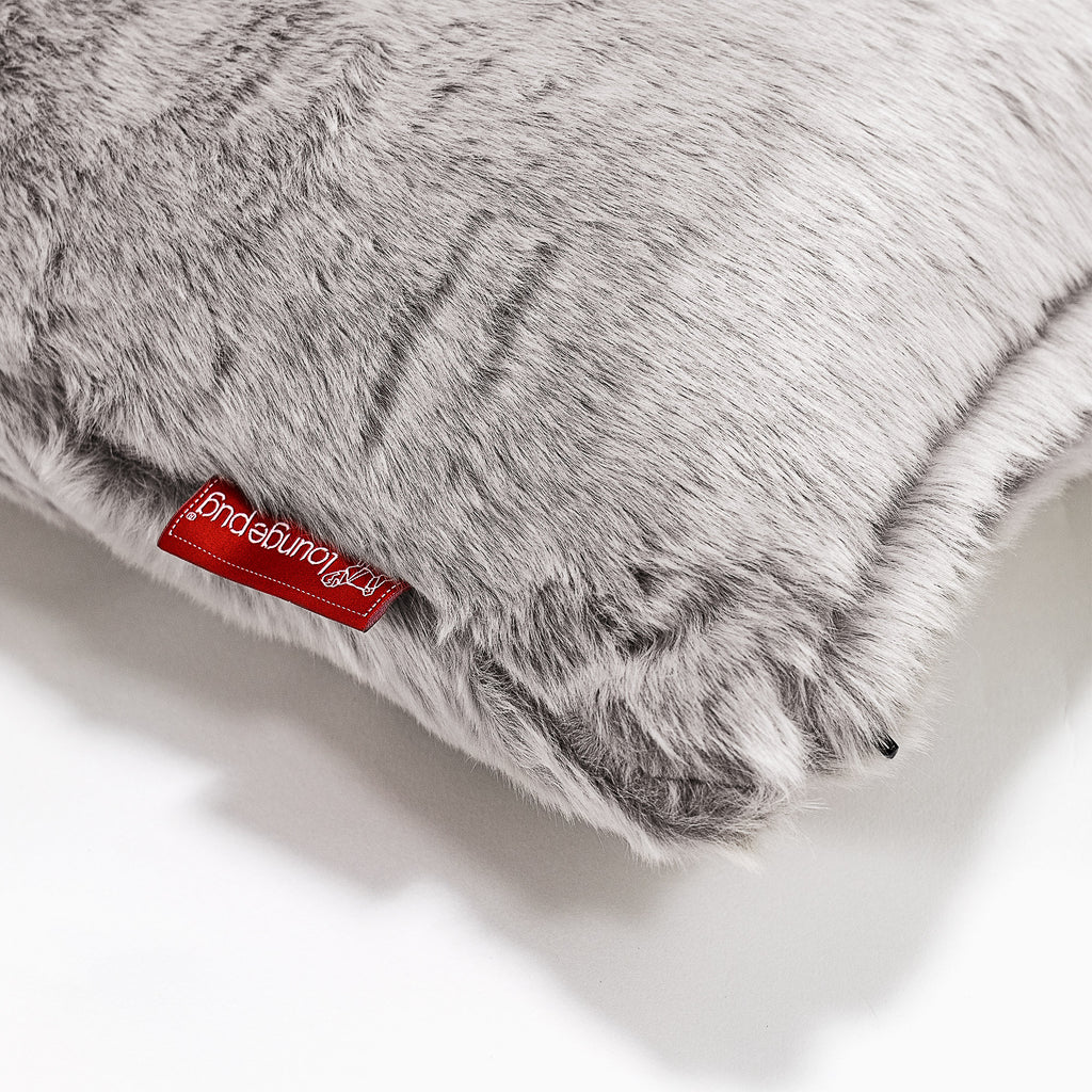 CloudSac 50 Kæmpe Pude med Memory Skum 40 x 80cm - Imiteret Kaninpels Lysegrå 02