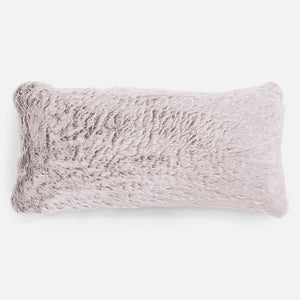 Kæmpe Pudebetræk 40 x 70cm - Imiteret Kaninpels Støvet Lyserød