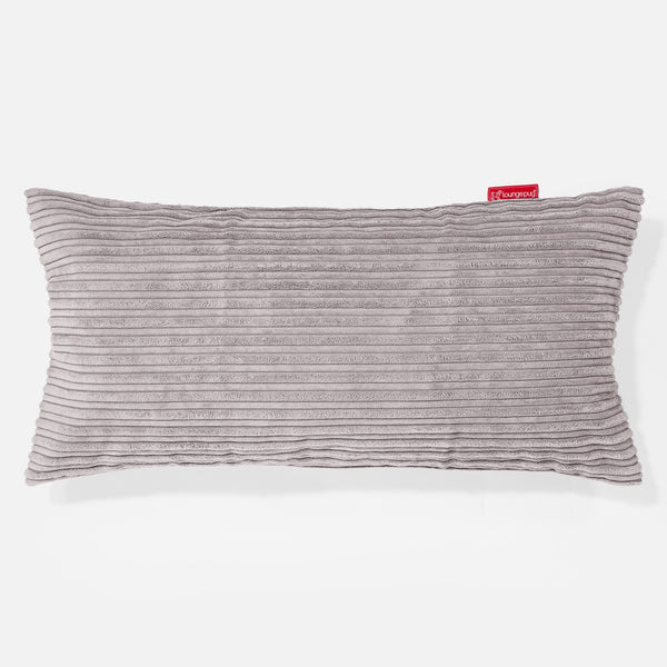 Kæmpe Pudebetræk 40 x 80cm - Klassisk Jernbanefløjl Aluminium Søl 01