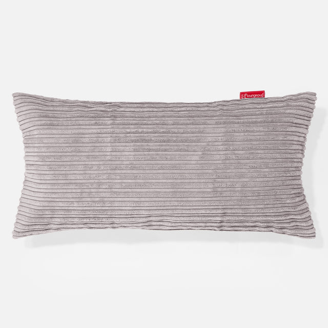 Kæmpe Pudebetræk 40 x 80cm - Klassisk Jernbanefløjl Aluminium Søl 01