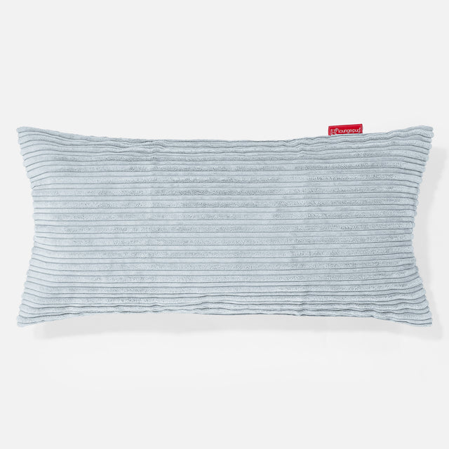CloudSac 50 Kæmpe Pude med Memory Skum 40 x 80cm - Klassisk Jernbanefløjl Baby Blå 01