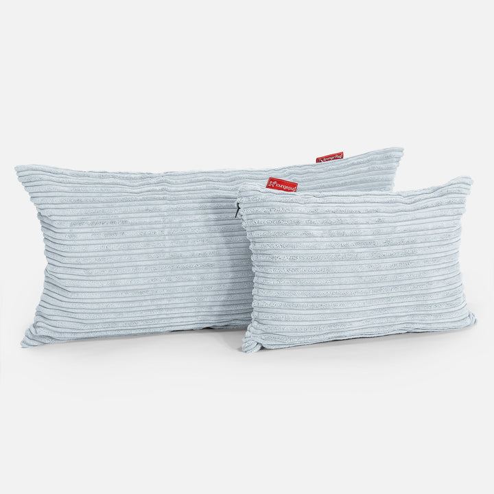 CloudSac 50 Kæmpe Pude med Memory Skum 40 x 80cm - Klassisk Jernbanefløjl Baby Blå 03