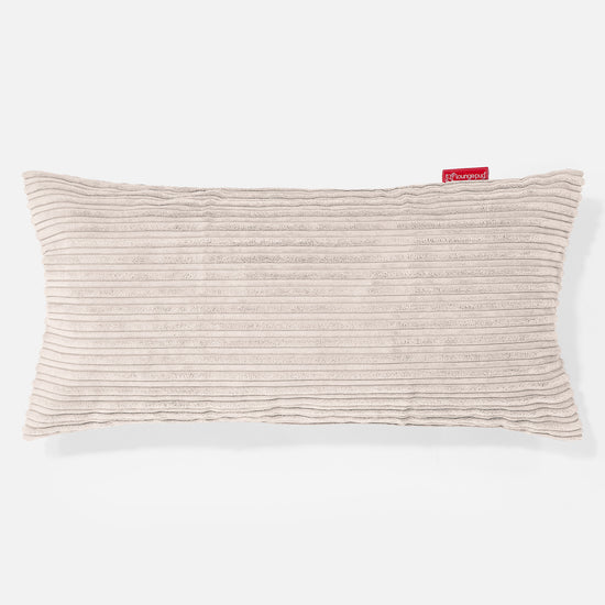 CloudSac 50 Kæmpe Pude med Memory Skum 40 x 80cm - Klassisk Jernbanefløjl Elfenben 01