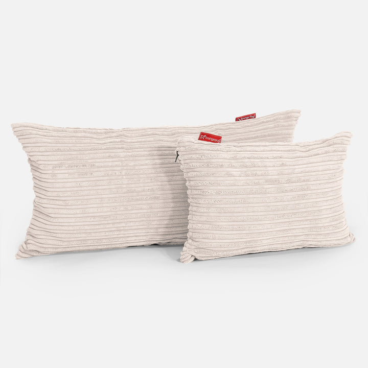 CloudSac 50 Kæmpe Pude med Memory Skum 40 x 80cm - Klassisk Jernbanefløjl Elfenben 03