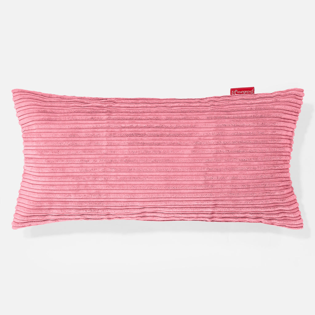CloudSac 50 Kæmpe Pude med Memory Skum 40 x 80cm - Klassisk Jernbanefløjl Koral 01