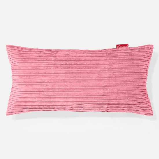 CloudSac 50 Kæmpe Pude med Memory Skum 40 x 80cm - Klassisk Jernbanefløjl Koral 01