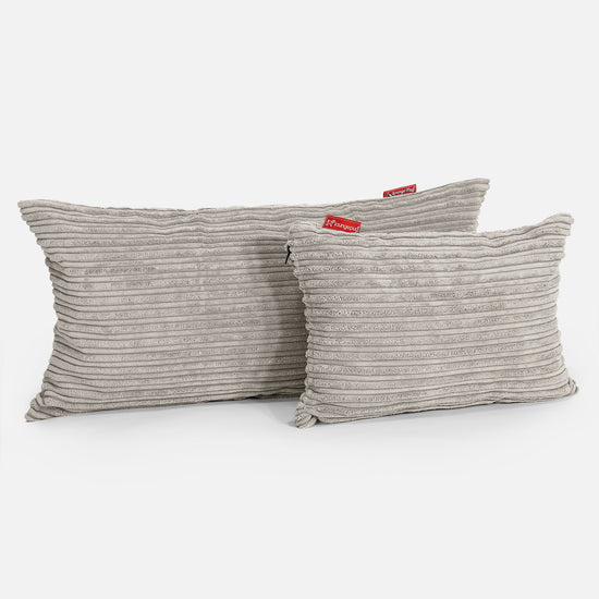 CloudSac 50 Kæmpe Pude med Memory Skum 40 x 80cm - Klassisk Jernbanefløjl Mink 03