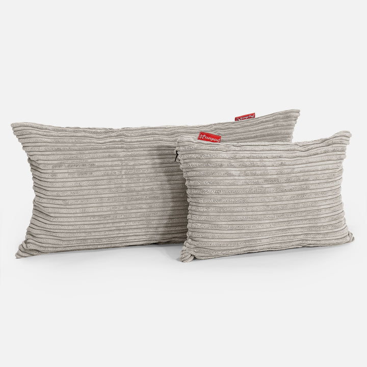 CloudSac 50 Kæmpe Pude med Memory Skum 40 x 80cm - Klassisk Jernbanefløjl Mink 03