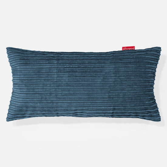CloudSac 50 Kæmpe Pude med Memory Skum 40 x 80cm - Klassisk Jernbanefløjl Navy 01