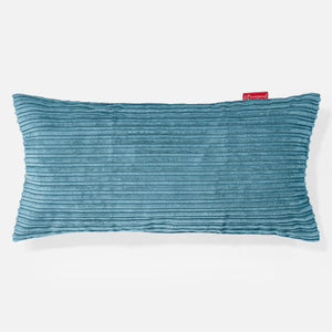 Kæmpe Pudebetræk 40 x 70cm - Klassisk Jernbanefløjl Turkis Blå