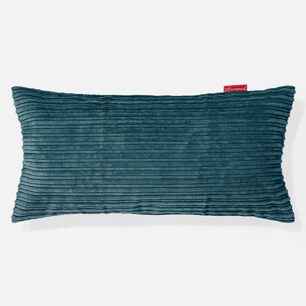CloudSac 50 Kæmpe Pude med Memory Skum 40 x 80cm - Klassisk Jernbanefløjl Turkis 01