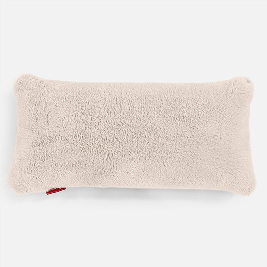 CloudSac 50 Kæmpe Pude med Memory Skum 40 x 80cm - Korthåret Imiteret Pels Cremefarvet 01