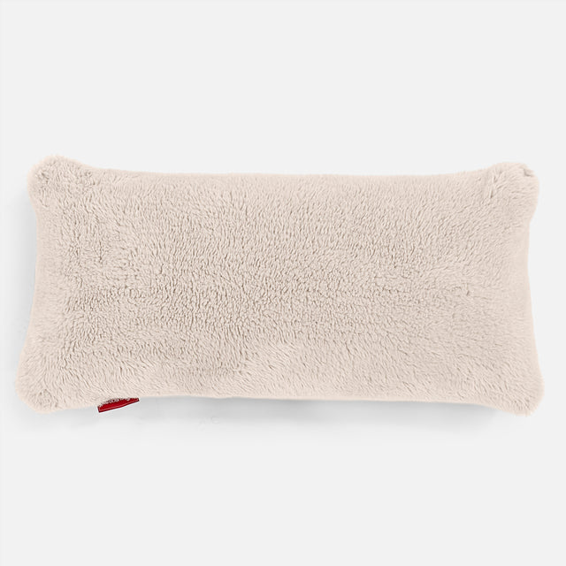 CloudSac 50 Kæmpe Pude med Memory Skum 40 x 80cm - Korthåret Imiteret Pels Cremefarvet 01