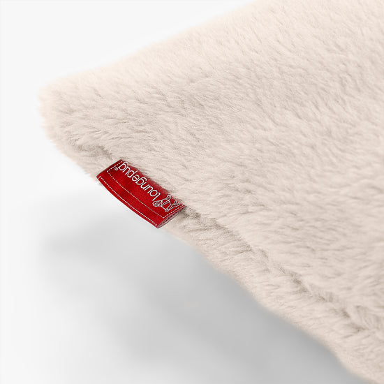 CloudSac 50 Kæmpe Pude med Memory Skum 40 x 80cm - Korthåret Imiteret Pels Cremefarvet 02