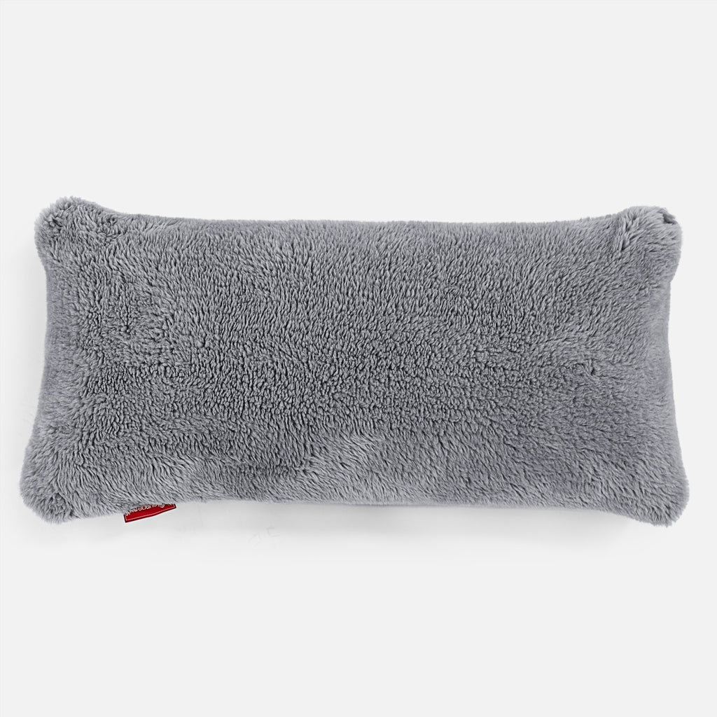 CloudSac 50 Kæmpe Pude med Memory Skum 40 x 80cm - Korthåret Imiteret Pels Mørkegrå 01