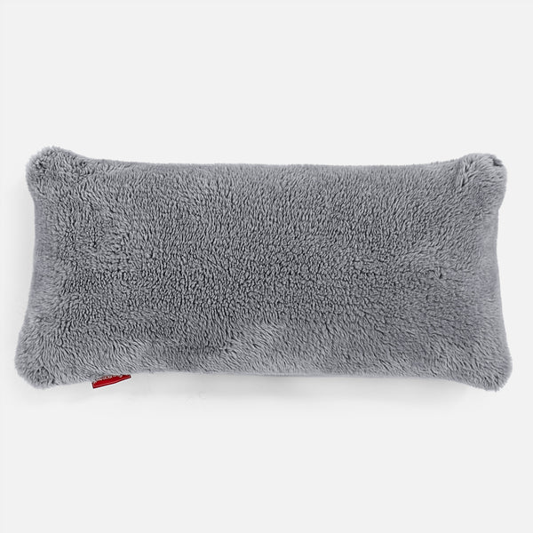 CloudSac 50 Kæmpe Pude med Memory Skum 40 x 80cm - Korthåret Imiteret Pels Mørkegrå 01
