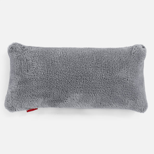 CloudSac 50 Kæmpe Pude med Memory Skum 40 x 80cm - Korthåret Imiteret Pels Mørkegrå 01