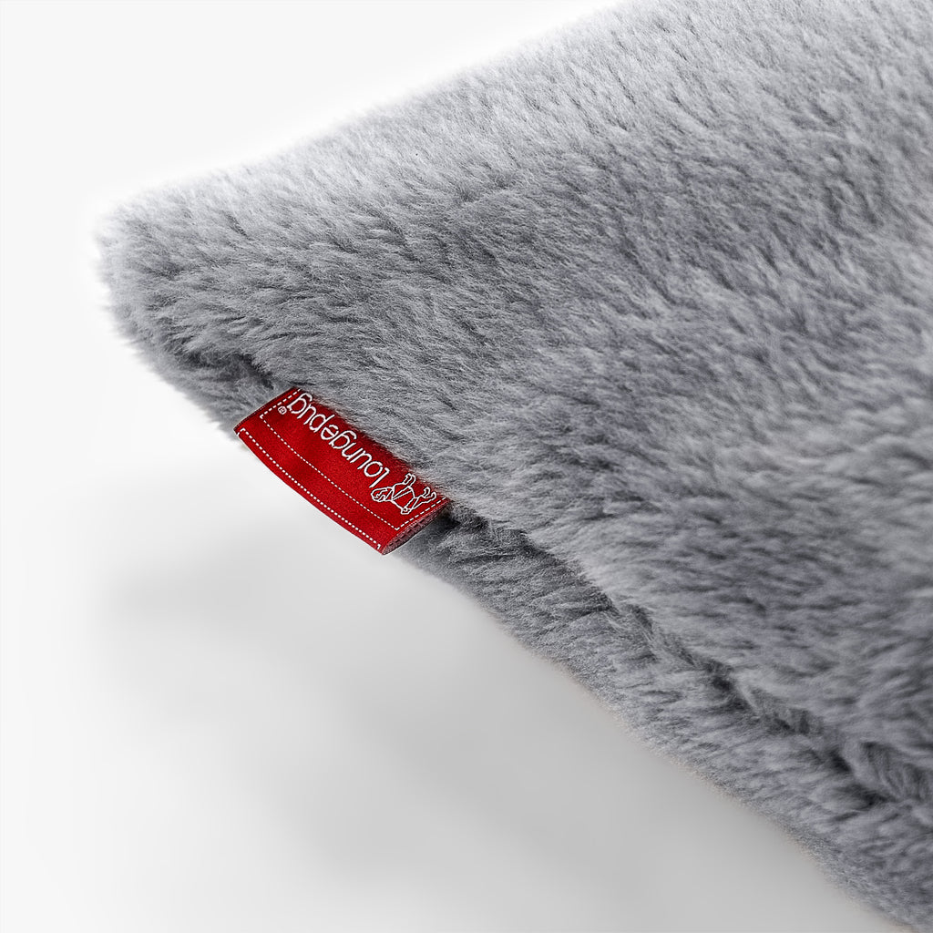 CloudSac 50 Kæmpe Pude med Memory Skum 40 x 80cm - Korthåret Imiteret Pels Mørkegrå 02
