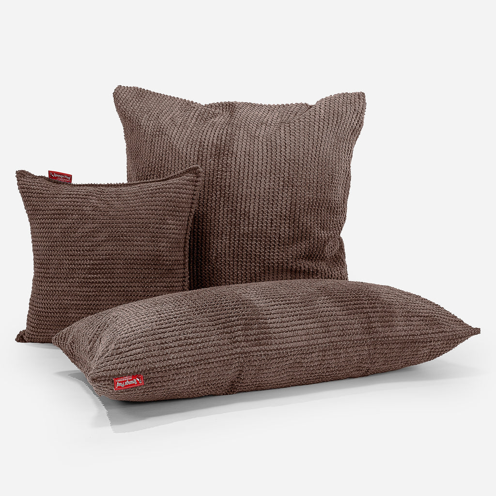 CloudSac 50 Kæmpe Pude med Memory Skum 40 x 80cm - Pom Pom Chokolade Brun 03
