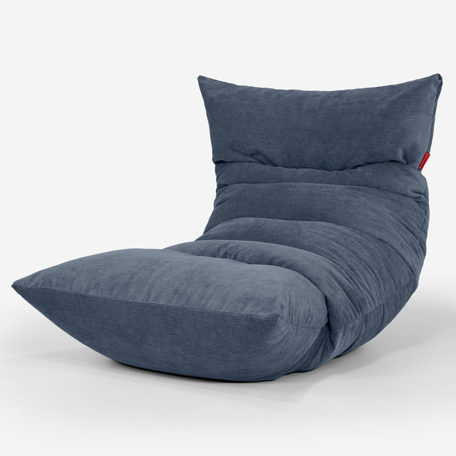 Eva Lounger Sækkestol - Babyfløjl Navy 01
