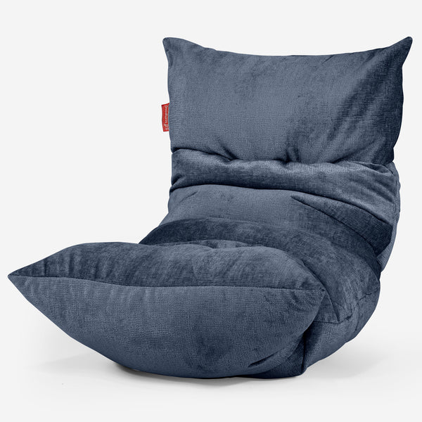 Eva Lounger Sækkestol - Chenille Navy 01