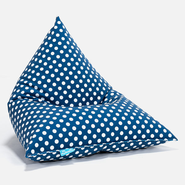 Gaming Sækkestol Børn 1-6 år - Trykt Prikker Blå Fabric Close-up Image