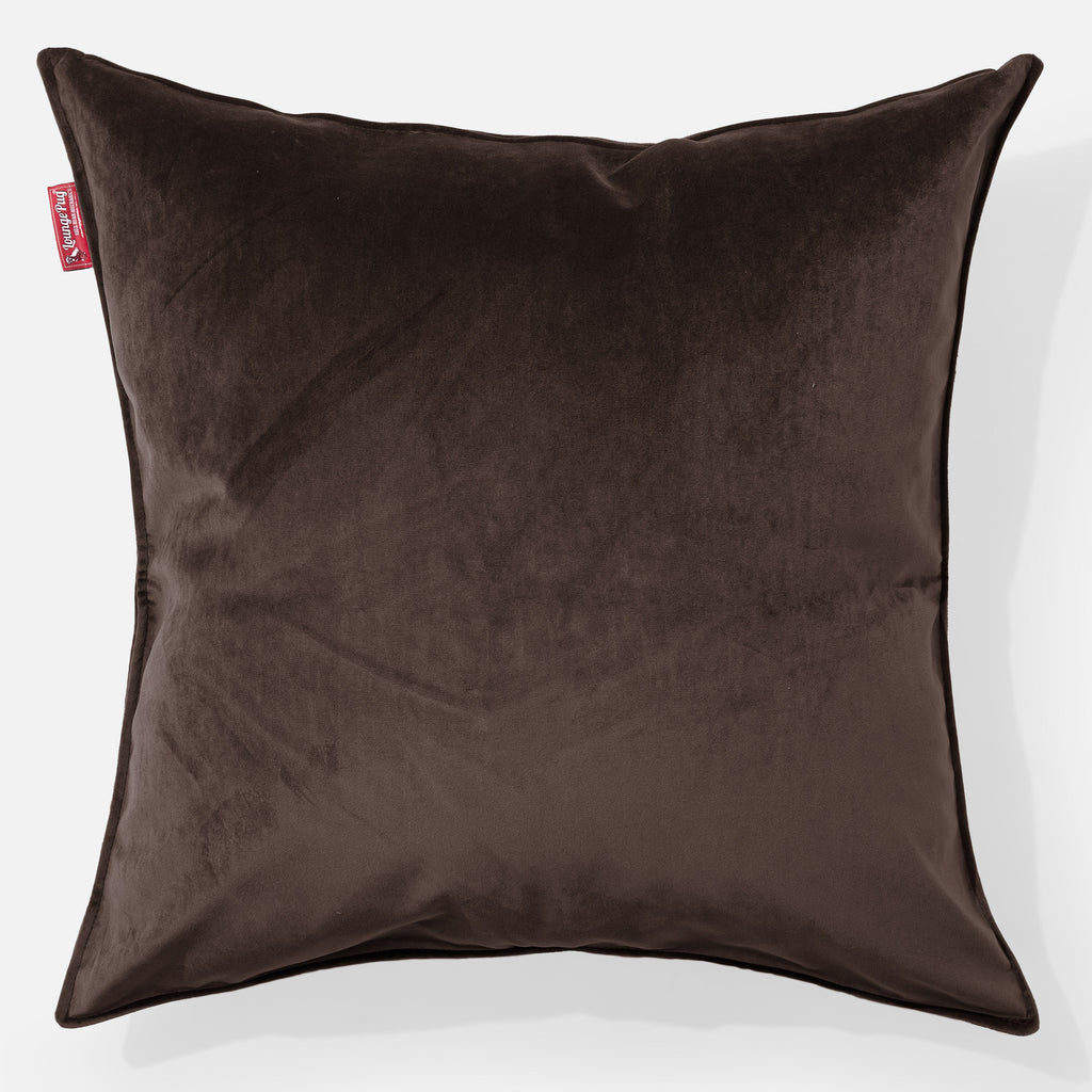 Kæmpe Pude 70 x 70cm - Fløjl Espresso 01