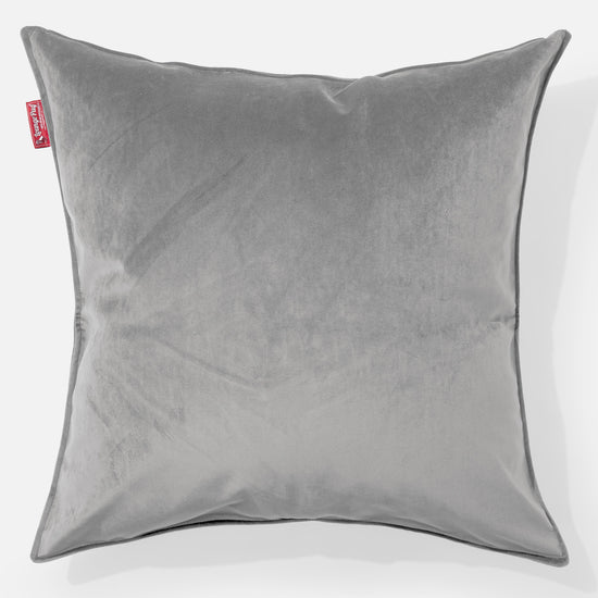 Kæmpe Pude 70 x 70cm - Fløjl Sølv 01