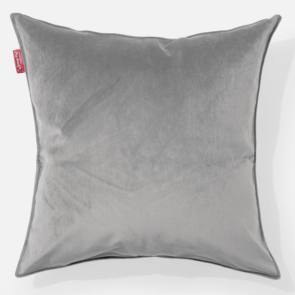 Kæmpe Pude 70 x 70cm - Fløjl Sølv 01