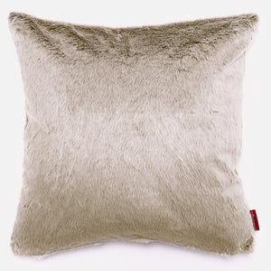 Kæmpe Pudebetræk 70 x 70cm - Imiteret Kaninpels Gyldenbrun