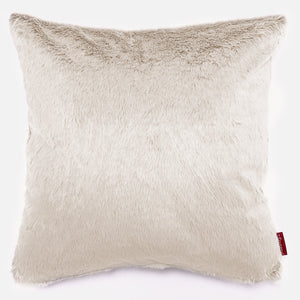 Kæmpe Pudebetræk 70 x 70cm - Imiteret Kaninpels Hvid