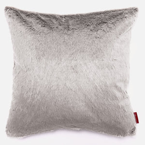Kæmpe Pudebetræk 70 x 70cm - Imiteret Kaninpels Lysegrå