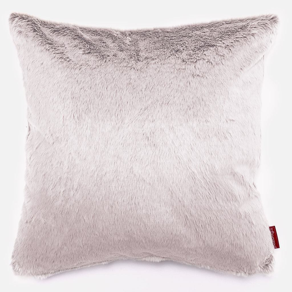 Kæmpe Pude 70 x 70cm - Imiteret Kaninpels Støvet Lyserød 01