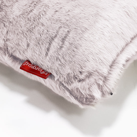 Kæmpe Pude 70 x 70cm - Imiteret Kaninpels Støvet Lyserød 03
