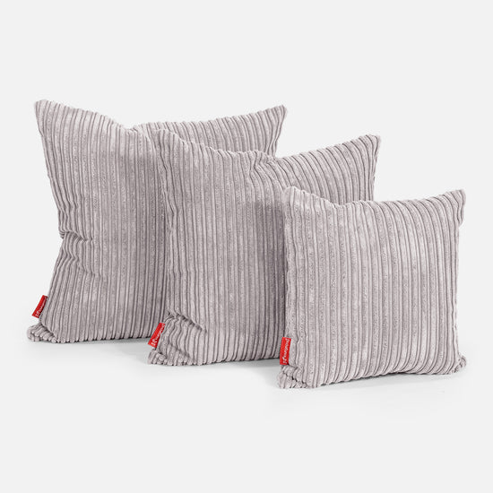 Kæmpe Pudebetræk 70 x 70cm - Klassisk Jernbanefløjl Aluminium Søl 02