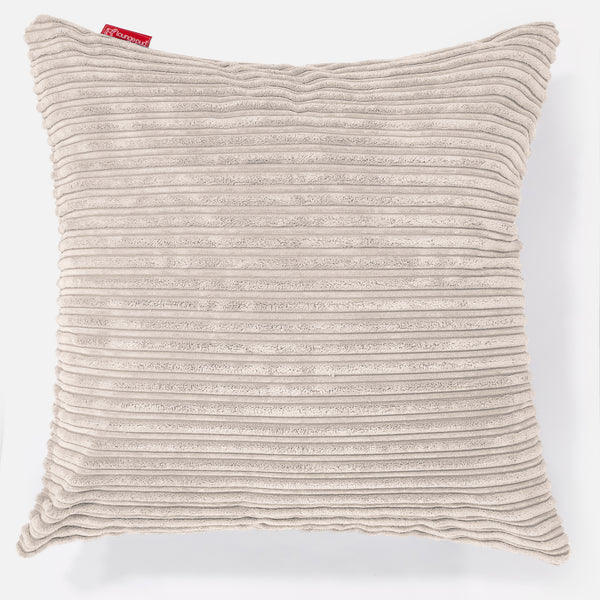 Kæmpe Pude 70 x 70cm - Klassisk Jernbanefløjl Elfenben 01